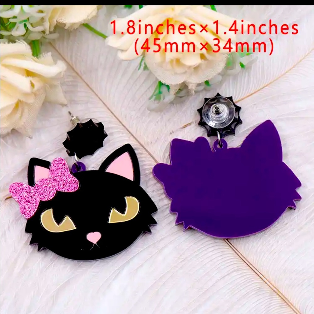 New Halloween Ghost Earrings Cute Acrylic Handmade Jewelry